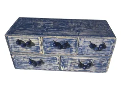 Joyero de madera IBIZA 5 Azul y Blanco